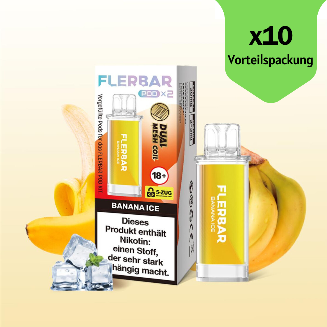 Banane Ice Pods 2x2ml - 10er Packung / Display