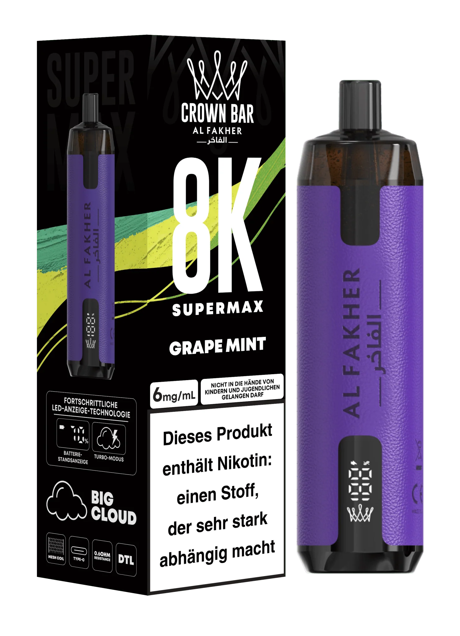 Al Fakher Vape Crown Bar 8000 (8K)