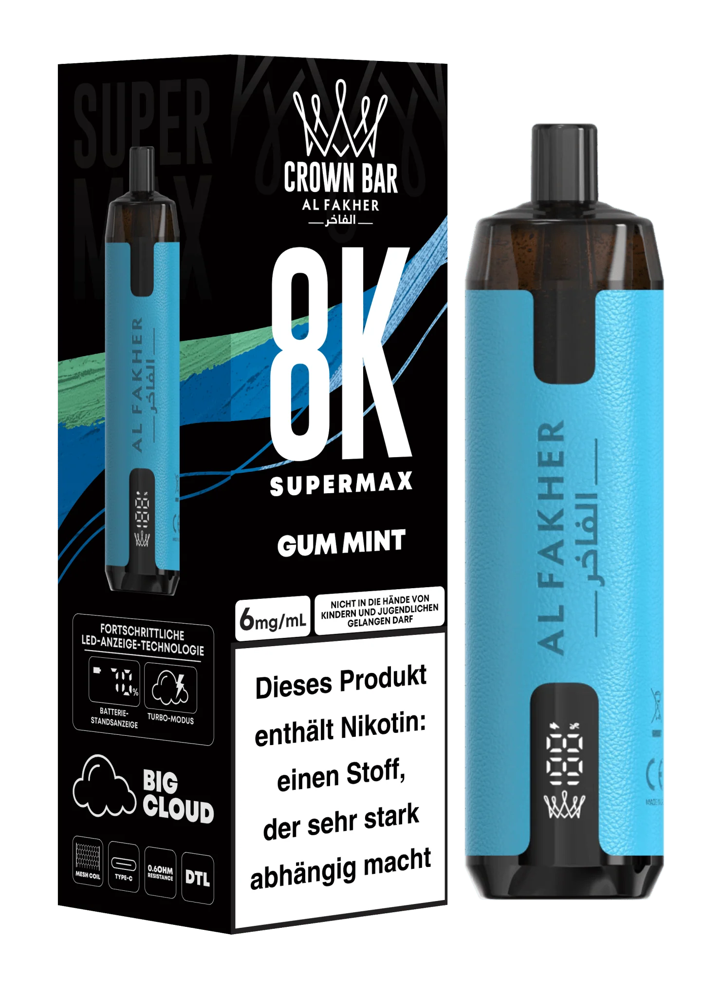 Al Fakher Vape Crown Bar 8000 (8K)