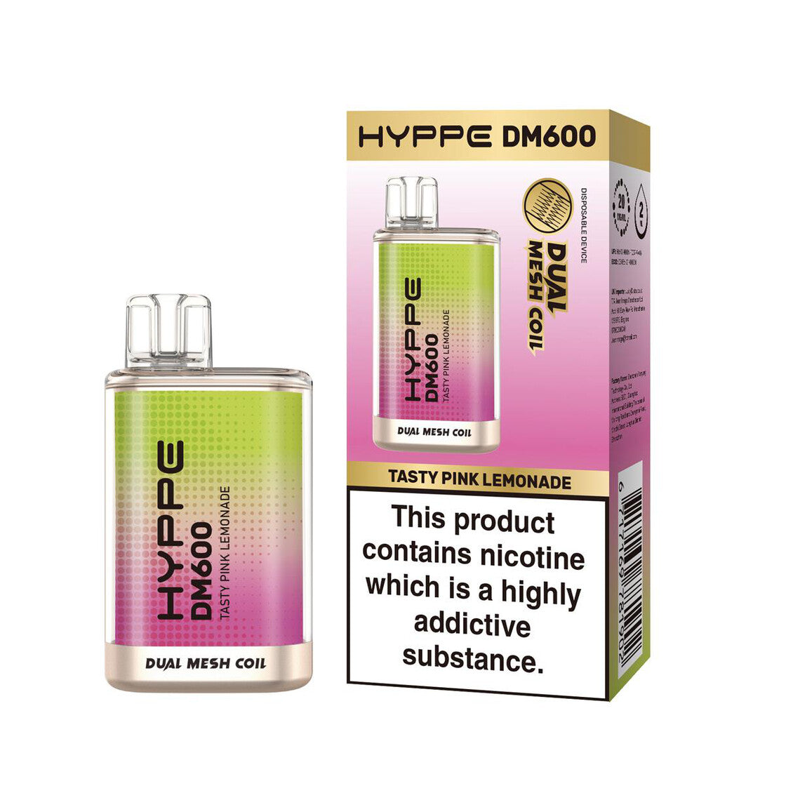 Flerbar Hyppe DM600 - Tasty Pink Lemonade